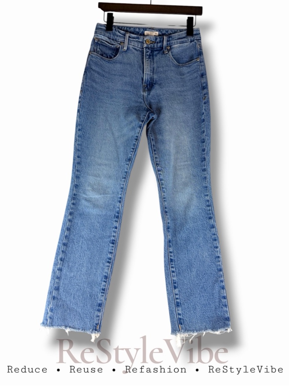 GOOD AMERICAN Women’s Size 2/26 Denim Jeans High Waisted Ankle Fit Stretch